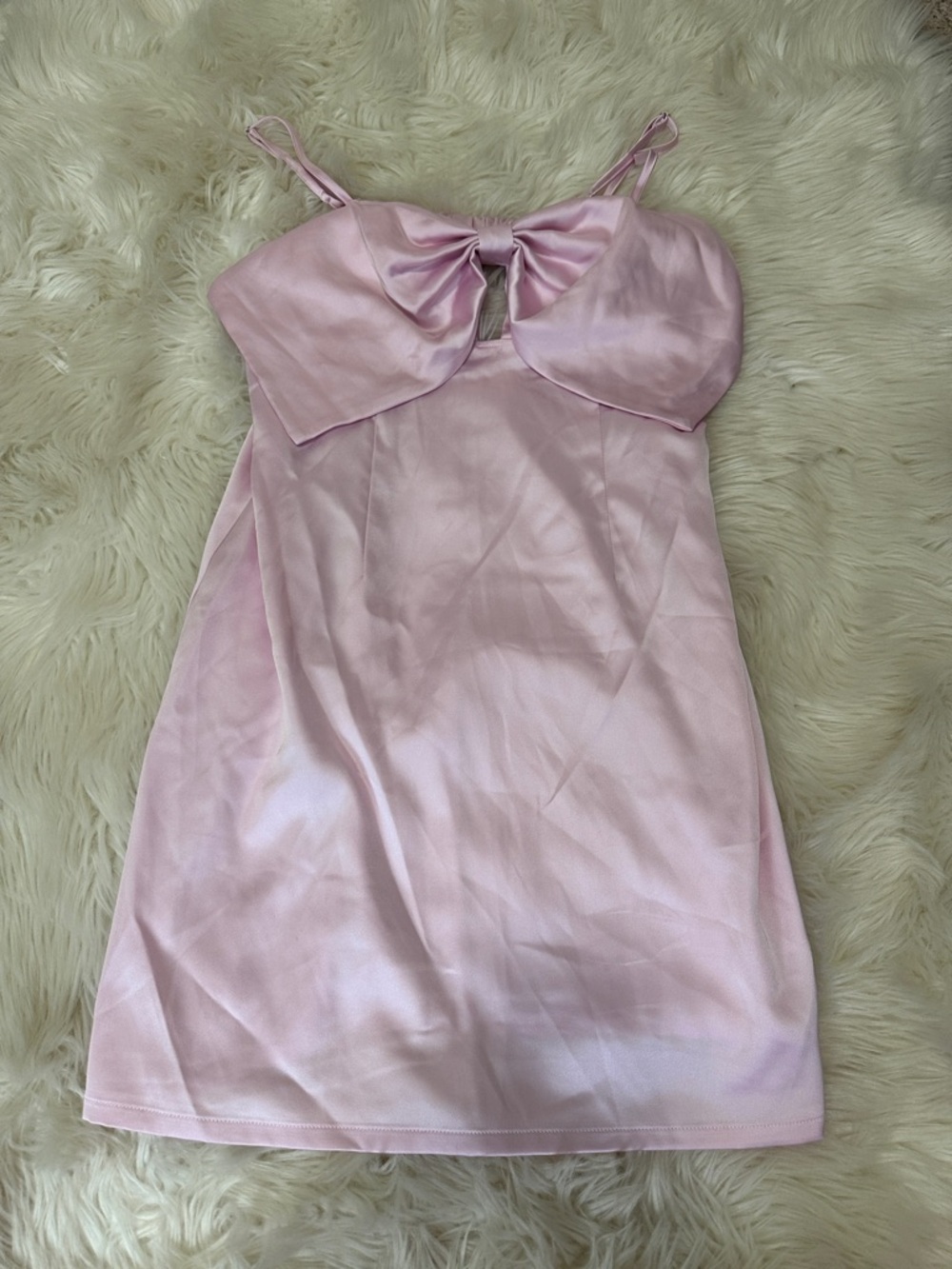 NWT wild fable Light Pink Satin Slip Dress with Front Bow